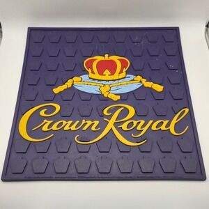 Vintage 2005 Crown Royal Rubber Bar Service Mat Purple 12x12 Square Spill Mat